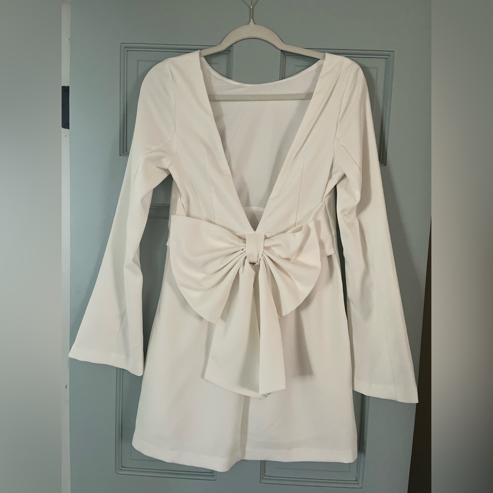 Lulu's Elegant White Mini Dress - Picture 5 of 7